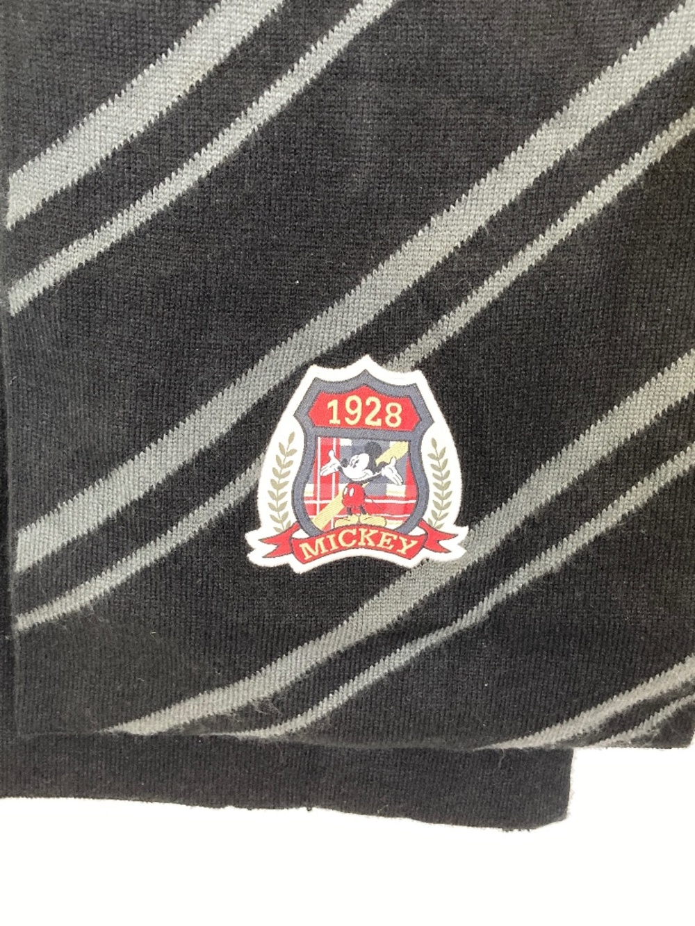 Disney Parks Scarf Mickey Mouse Black Gray Stripe Adult Unisex - Picture 4 of 11